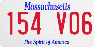 MA license plate 154VO6