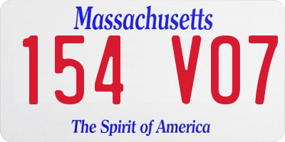 MA license plate 154VO7