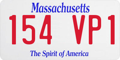 MA license plate 154VP1