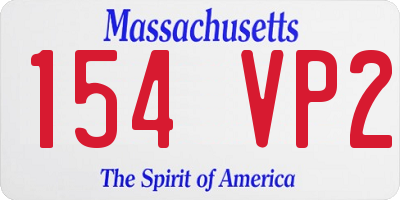 MA license plate 154VP2