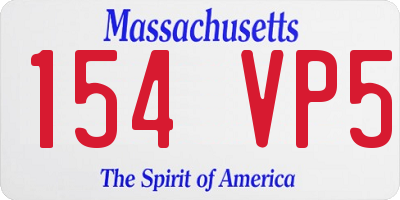 MA license plate 154VP5