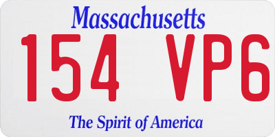 MA license plate 154VP6