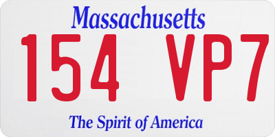 MA license plate 154VP7
