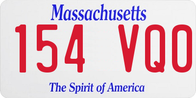 MA license plate 154VQ0