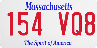 MA license plate 154VQ8