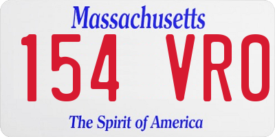 MA license plate 154VR0
