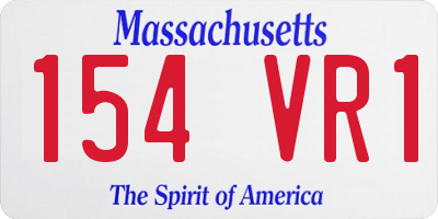 MA license plate 154VR1