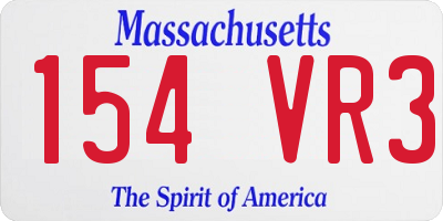 MA license plate 154VR3