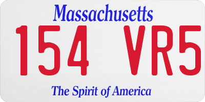 MA license plate 154VR5