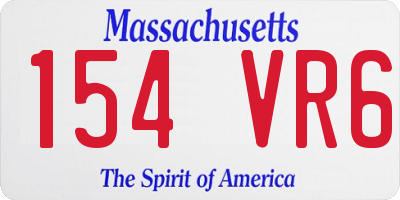 MA license plate 154VR6