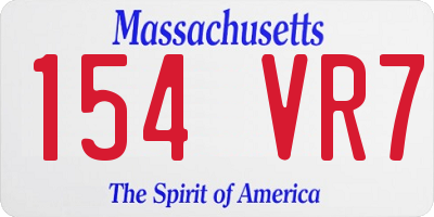 MA license plate 154VR7