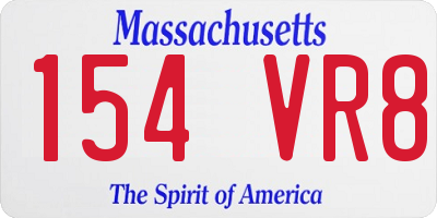 MA license plate 154VR8