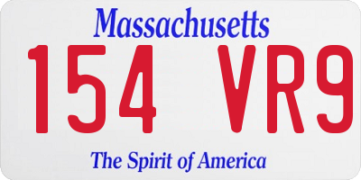 MA license plate 154VR9