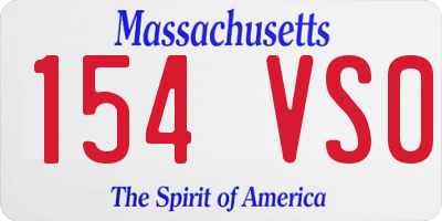 MA license plate 154VS0
