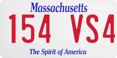 MA license plate 154VS4