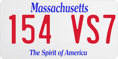 MA license plate 154VS7