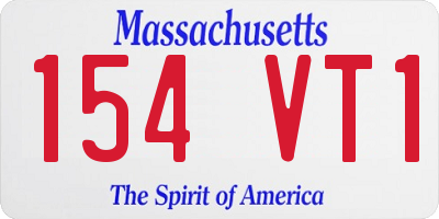 MA license plate 154VT1