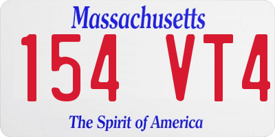 MA license plate 154VT4