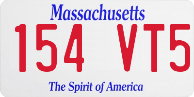 MA license plate 154VT5