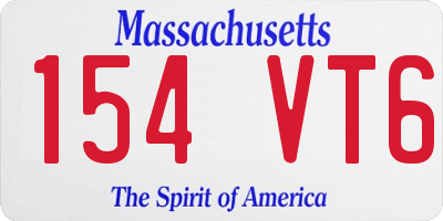 MA license plate 154VT6