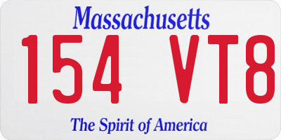 MA license plate 154VT8