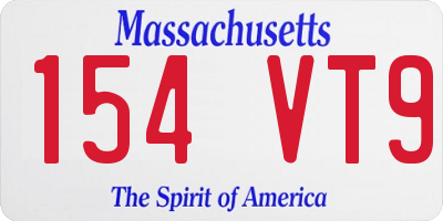 MA license plate 154VT9
