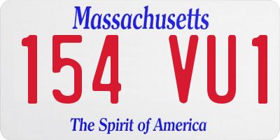 MA license plate 154VU1