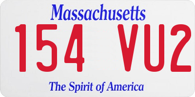 MA license plate 154VU2
