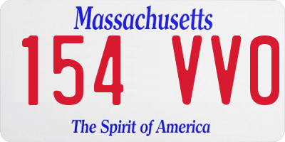 MA license plate 154VV0