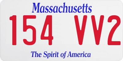 MA license plate 154VV2