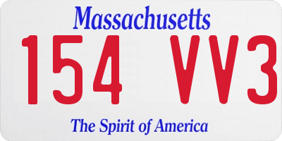 MA license plate 154VV3