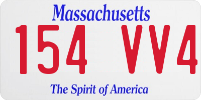 MA license plate 154VV4