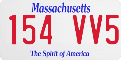 MA license plate 154VV5