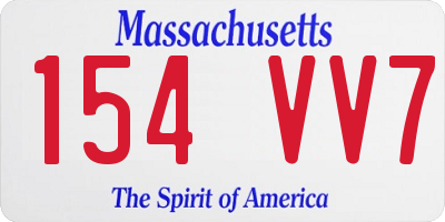 MA license plate 154VV7