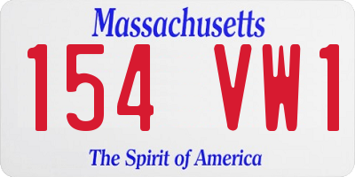 MA license plate 154VW1