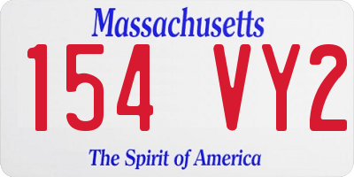 MA license plate 154VY2