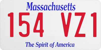 MA license plate 154VZ1