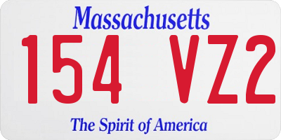 MA license plate 154VZ2