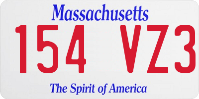 MA license plate 154VZ3