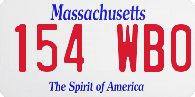 MA license plate 154WB0