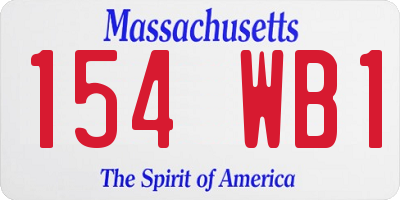 MA license plate 154WB1