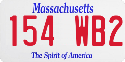MA license plate 154WB2