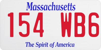 MA license plate 154WB6