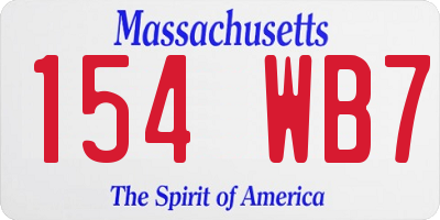 MA license plate 154WB7