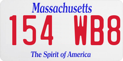 MA license plate 154WB8