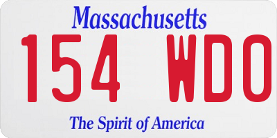 MA license plate 154WD0