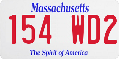 MA license plate 154WD2