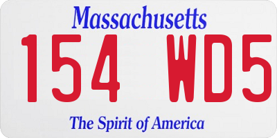 MA license plate 154WD5