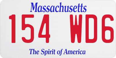 MA license plate 154WD6