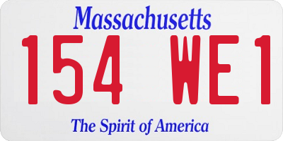 MA license plate 154WE1